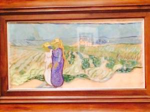 van gogh, dutch, Women Crossing the Fields 1890, oil on paper